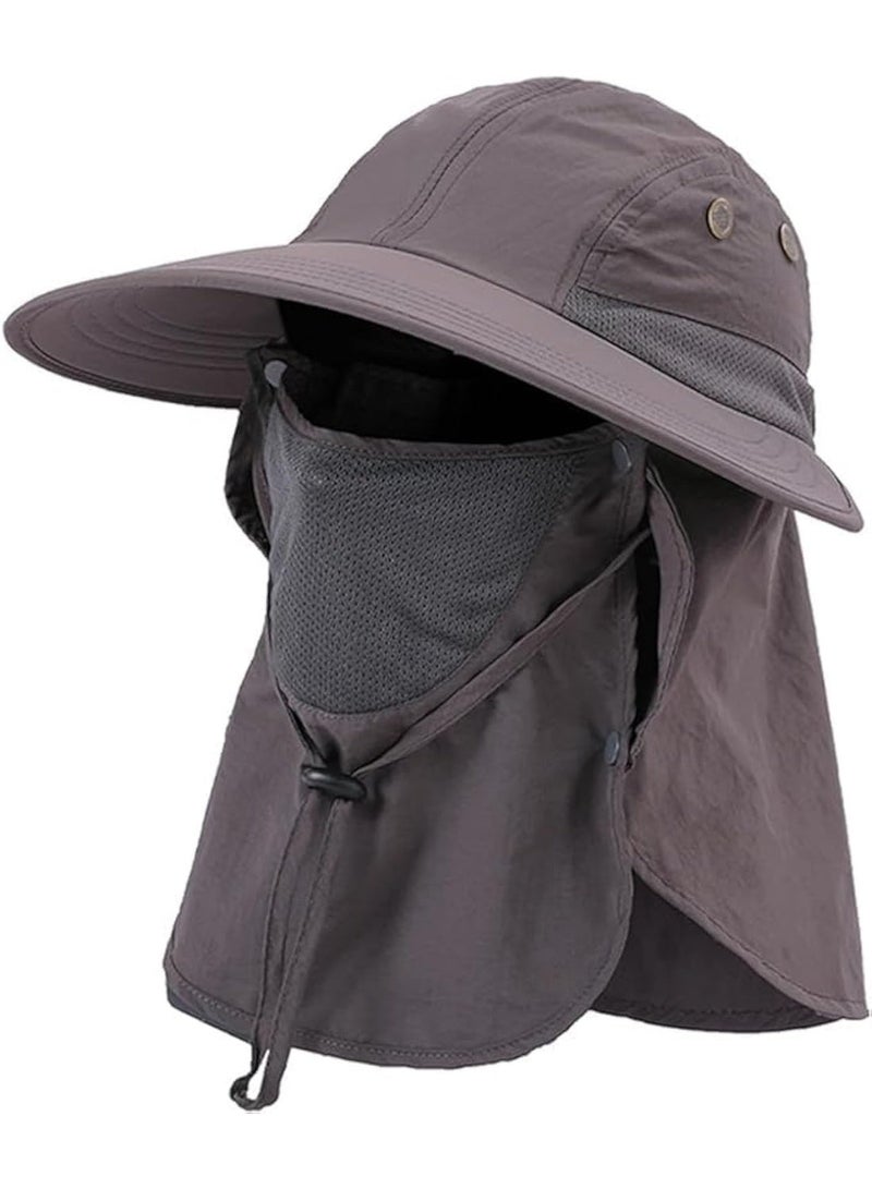 CLENEA Fishing Hat,Outdoor Sunshade Hat with 50 + UPF Protective Hat, Wide Brim Fisherman's Hat with Neck Flap, Sunscreen, Anti Mosquito, Anti Ultraviolet, Go Out, Fishing, Play - Image 1